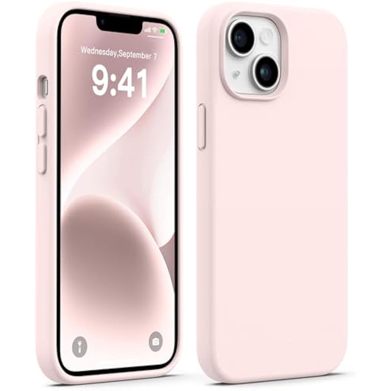 Compatible with iPhone 14 Case, Full Body Food-Grade Silicone Wear-Resistant, Anti-Drop Protection with Soft Anti-Scratch Microfiber Lining Phone Case for iPhone 14, 6.1 inch, Chalk Pink - Image 1